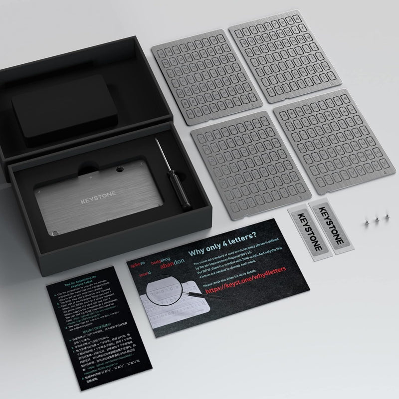 KEYSTONE Crypto Seed Speicher, Crypto Stahl Kapsel Metall Wallet, Cold Speicher Backup, 24 Wörter Bi