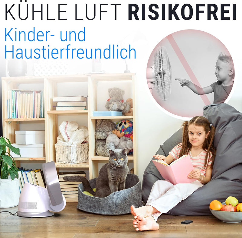 Unimat flügelloser rotorloser Ventilator, Tischventilator im ungewöhnlichen Design zur Wandmontage g