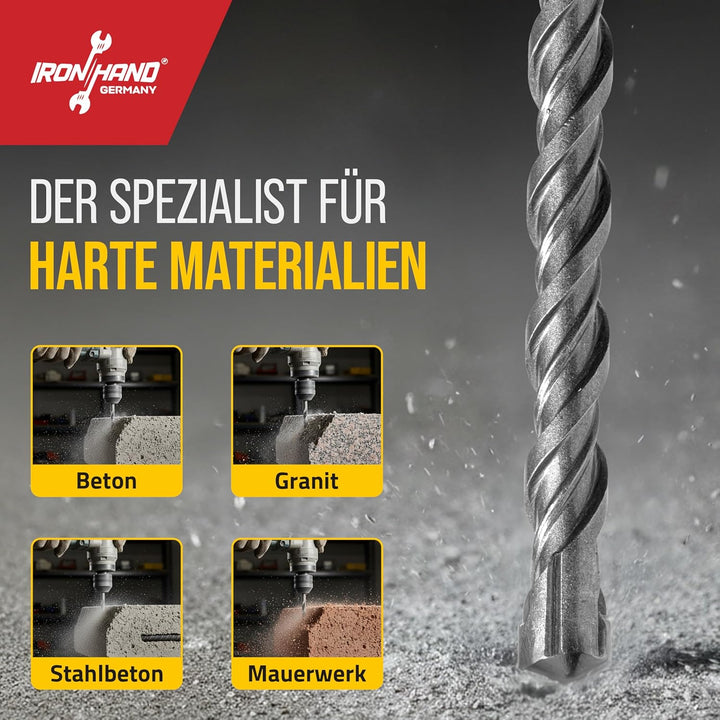 Iron Hand Germany - SDS Plus Bohrer 7er Set - 5mm, 6mm, 6mm, 8mm, 8mm, 10mm, 12mm - Betonbohrer, Ham
