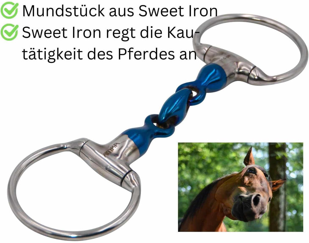 Olivenkopftrense Sweet Iron doppelt gebrochen Stärke 16 mm Ringe 65 mm, 12,5