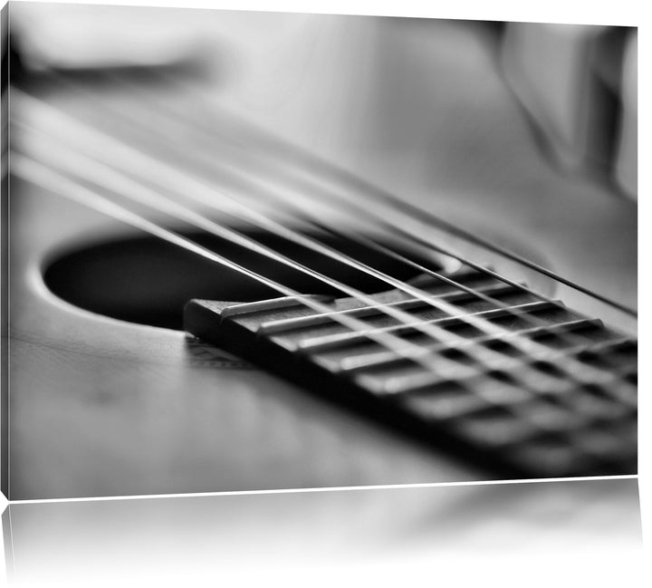 Monocrome, Gitarrensaiten, Format: 100x70 auf Leinwand, XXL riesige Bilder fertig gerahmt mit Keilra