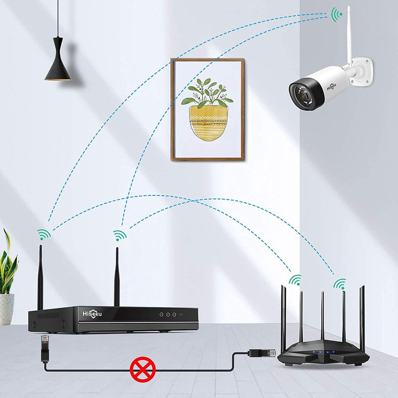 8-Kanal 3MP/1080P/960P Netzwerk-Videorecorder für Hiseeu Wireless Überwachungskamerasysteme