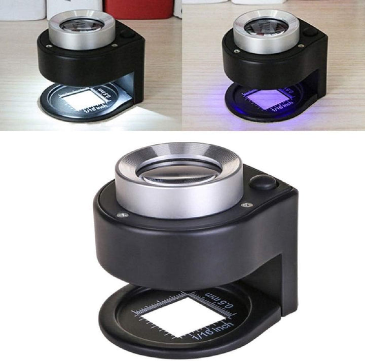 Bysameyee 30X Beleuchtete Lupe Juwelier Lupe, 6 Lichter Desktop Metall Tragbare Faltwaage Augenschla