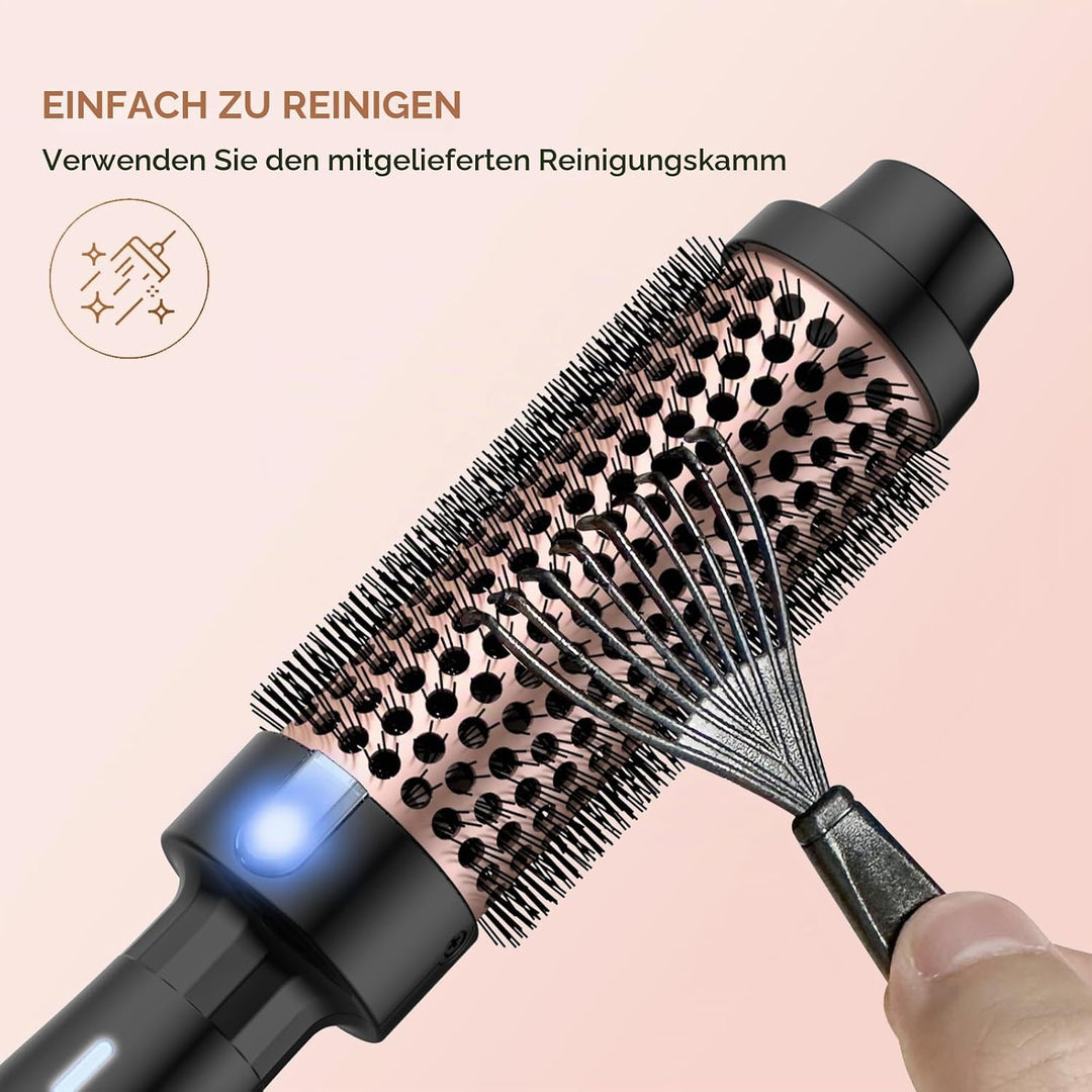 Thermal Brush Lockenbürste 3 in 1 Thermobürste 38mm, Lockenbürste LCD 120-200℃, Erhöhen Sie das Haar