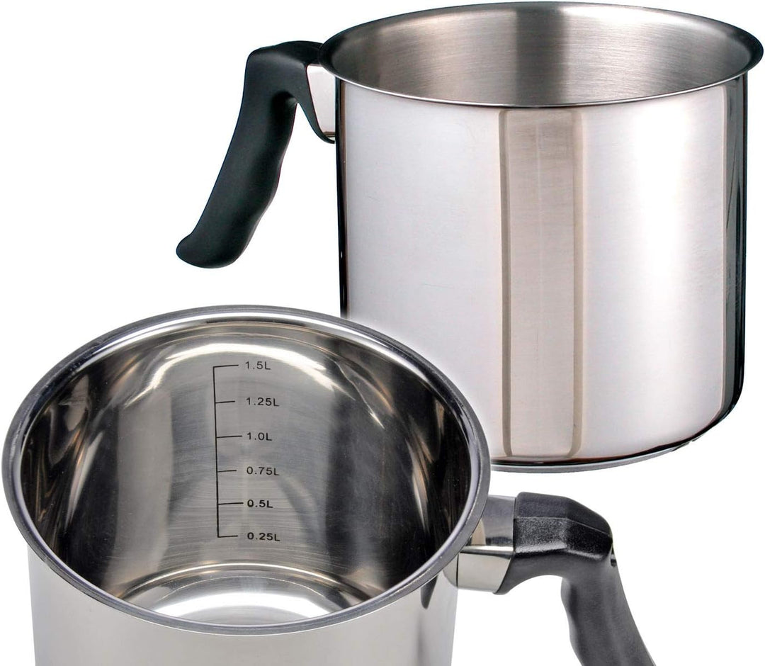 Spetebo Edelstahl Milchtopf 1,5 Liter - geeignet für Elektro, Glas, Glaskeramik, Ceran und Induktion