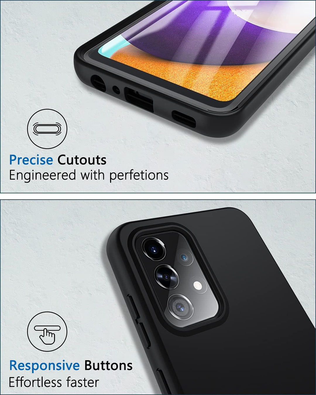 OWKEY für Samsung Galaxy A52 5G&4G / A52s 5G Hülle, 360 Grad Stossfest Handyhülle Silikon Roubst Cov