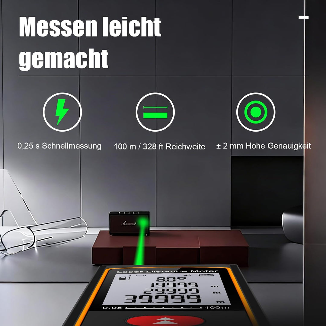 Laserentfernungsmesser, Grünes Laser-Messgerät mit Winkelsensor für BAU 60M, 60M