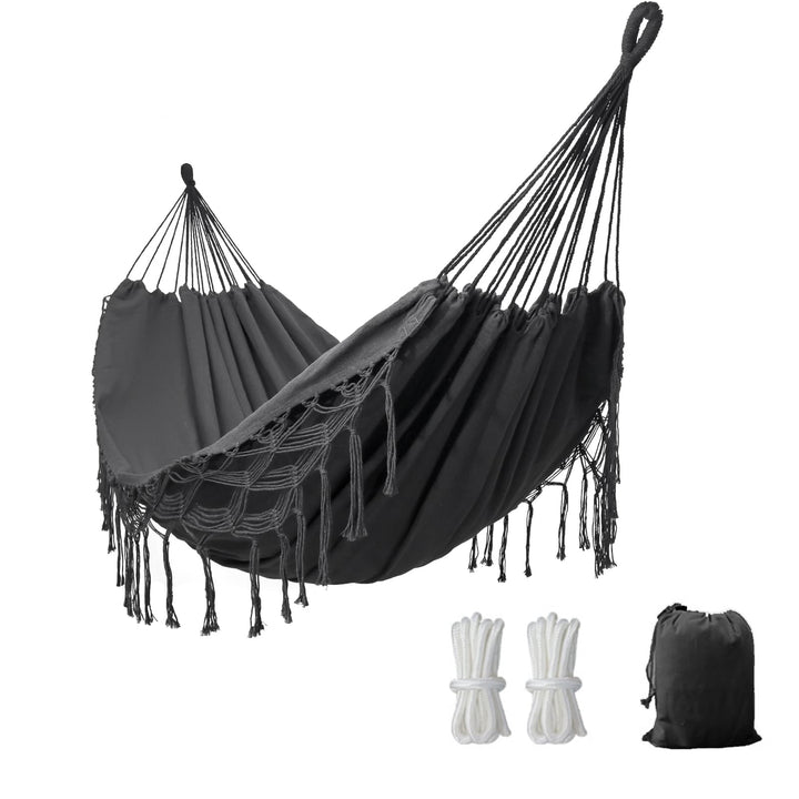 Hängematte Outdoor Boho Hängematte 2 Personen, Tragfähigkeit bis zu 204kg, tragbar mit Tragetasche f