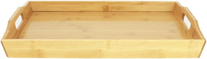 com-four® Tablett aus Bambusholz - Frühstück ans Bett oder Couch Serviertablett (01 Stück - Bambus),