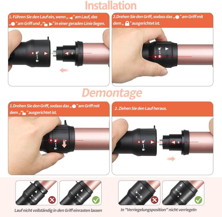 Lockenstäb 5 in 1, Haglater Keramik Lockeneisen mit Multifunktion Lockenbürste, Lockenstabe mit Vers