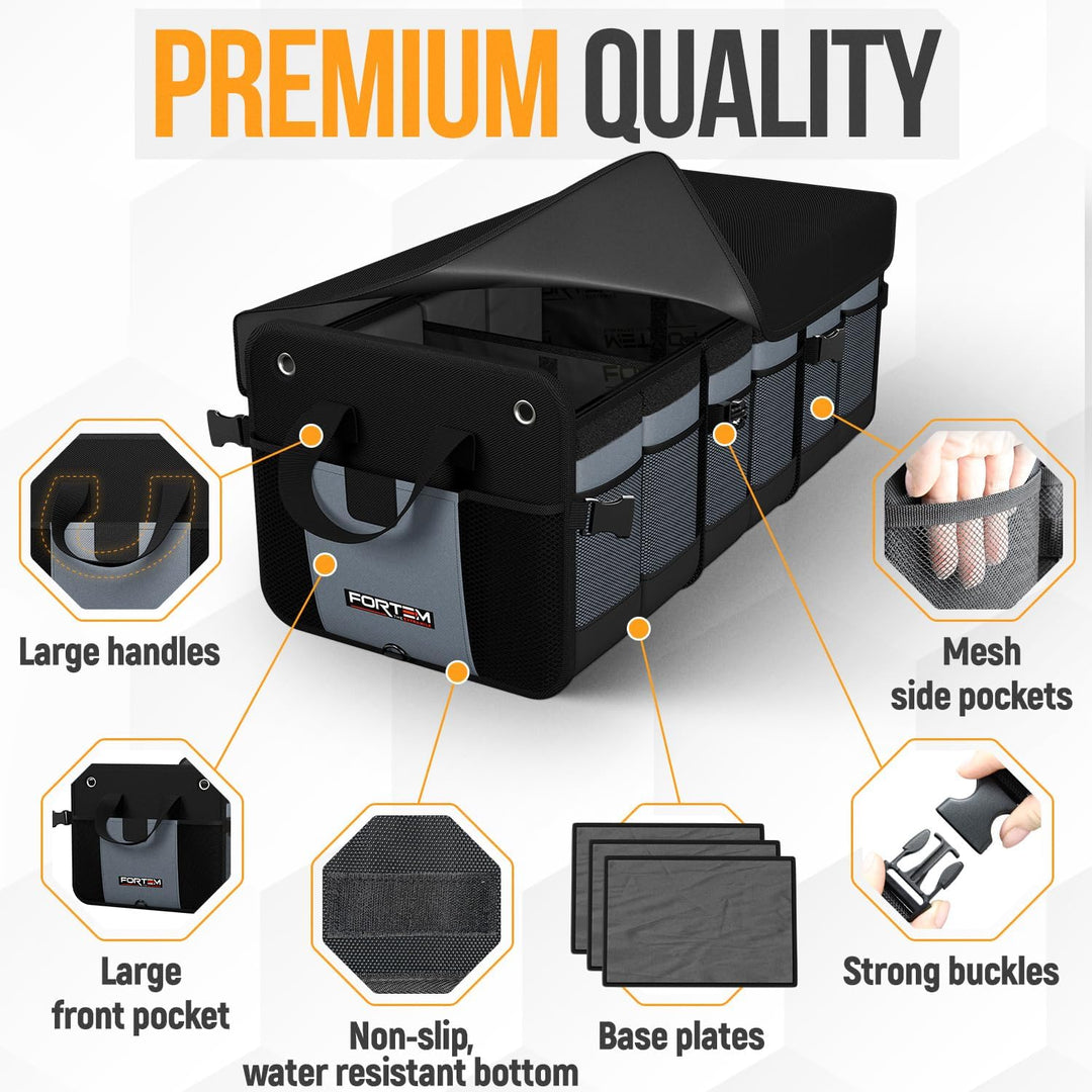 Fortem Kofferraum Organizer, Kofferraumtasche, Zusammenklappbarer Auto Organizer Kofferraum mit Fäch