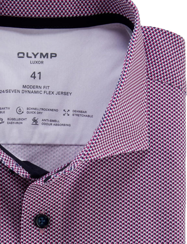 OLYMP Herren Businesshemd Langarm Luxor 24/Seven,modern fit,Kent-Kragen 40 Fuchsia 95, 40 Fuchsia 95