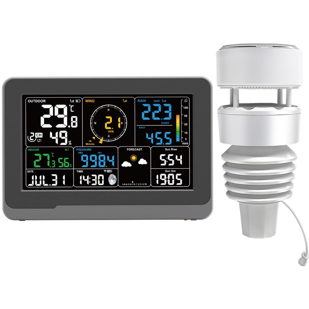 Wetterstation (froggit WH5000 7-In-1 Ultra WiFi Internet Funk Wetterstation), froggit WH5000 7-In-1