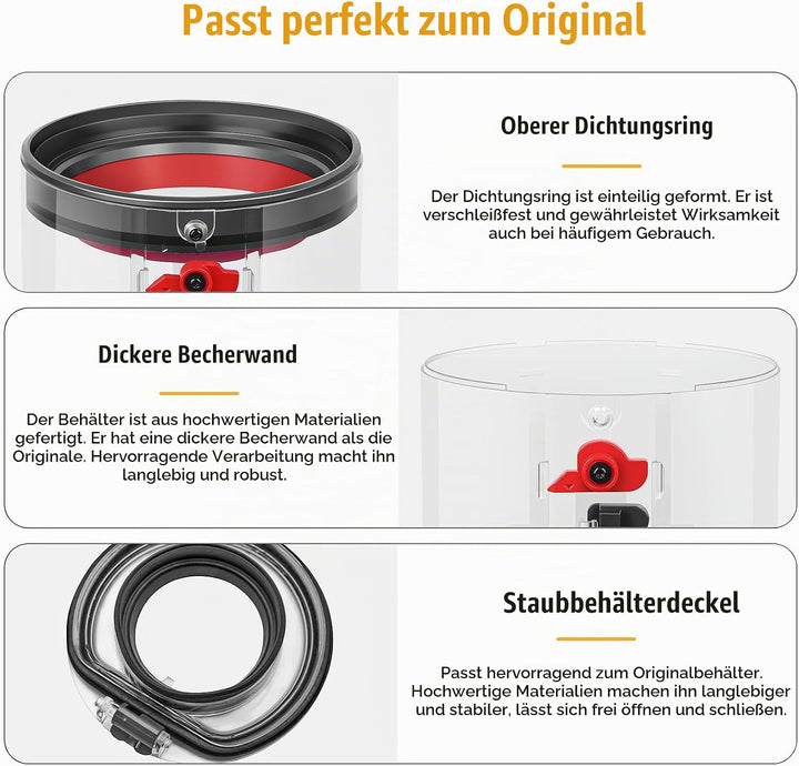 RUKHOOL Behälter für Dyson V10 SV12 Staubbehälter Ersatzteil Zubehör Staubsauger Mülleimer Staubbox