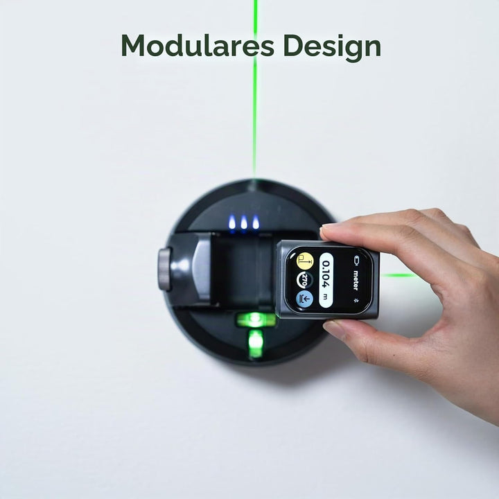 HOZO M-Cube 02 Kreuzlinienlaser mit 50m grünem Laser – P2P-Messung &amp; Zentrumssucher, 360° drehbar, h