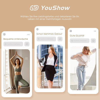 YouShow Unterhosen Damen 5er Pack Baumwolle Hohe Taille Unterwäsche Slip Stretchanteil S 3xschwarz +