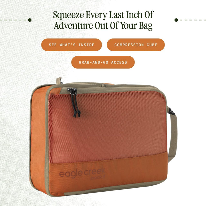 Eagle Creek Pack-It Reveal Kompressionspackwürfel M I Mehr Platz I Orange Orange M, Orange M