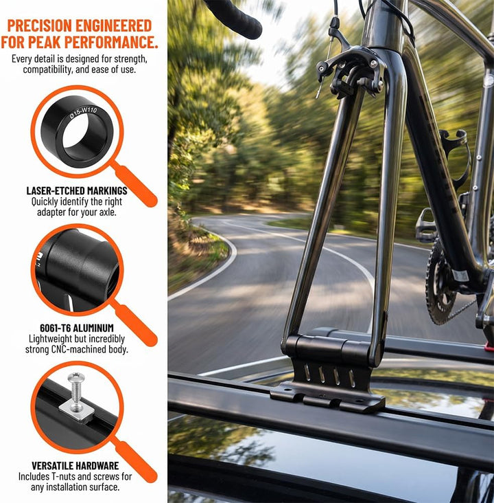 Gabelhalterung Fahrrad,Fahrrad Gabelhalterung+1x Hinterradhalterung | Auto fahrrad Dachträger gabelh