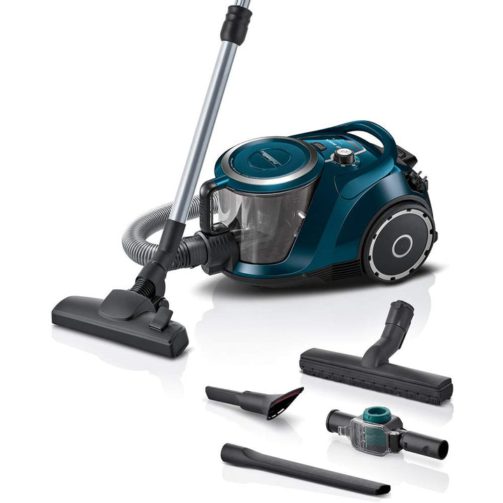 Bosch ProFamily Serie|6 7224972, Beutelloser Staubsauger, Blau Metallic, 600 W, 4 liters, 69 Dezibel