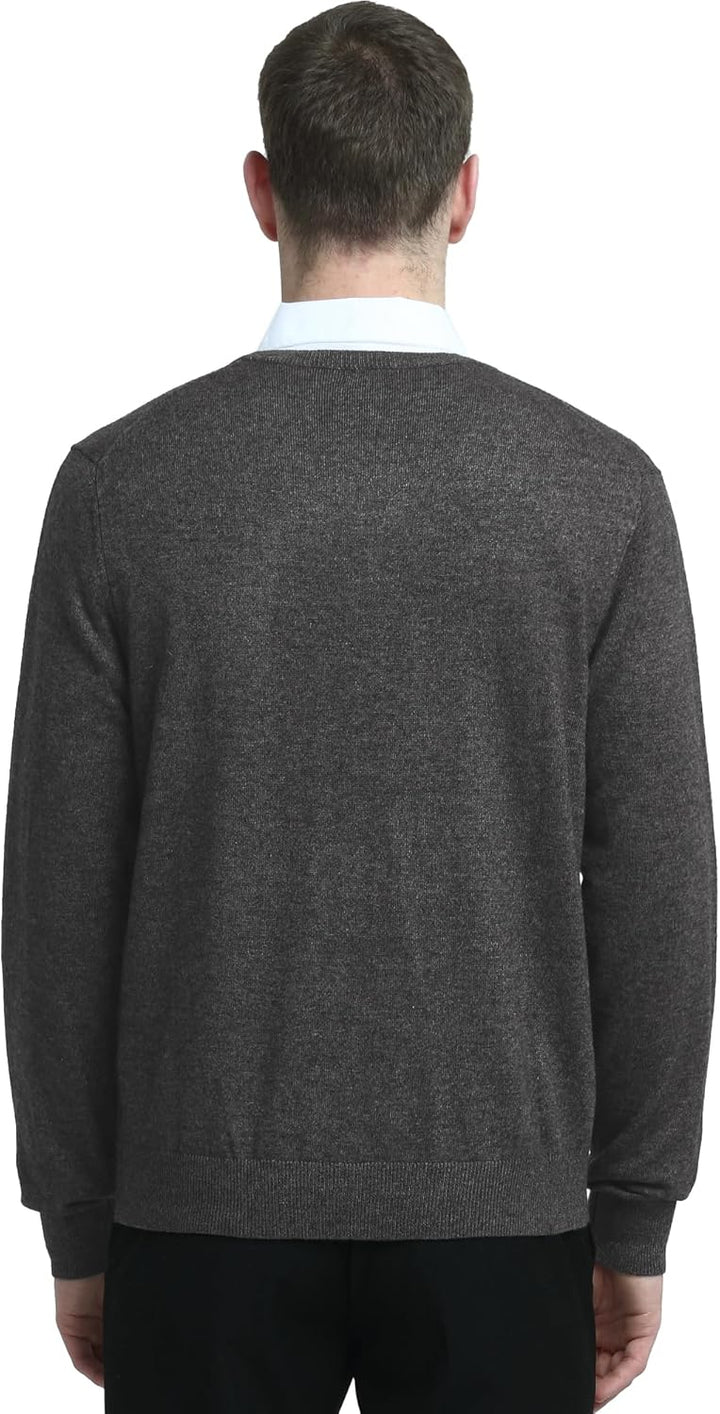 Kallspin Herren Strickpullover aus Wollmischung V-Ausschnitt Langarm Comfort Fit Pullover XL Grau, X