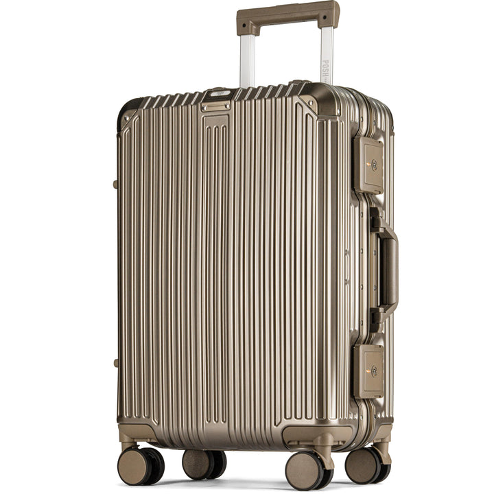 POSH Handgepäck Koffer M - Hartschale 60x40x25 cm Polycarbonat Trolley mit Aluminium Rahmen & 2 TSA-