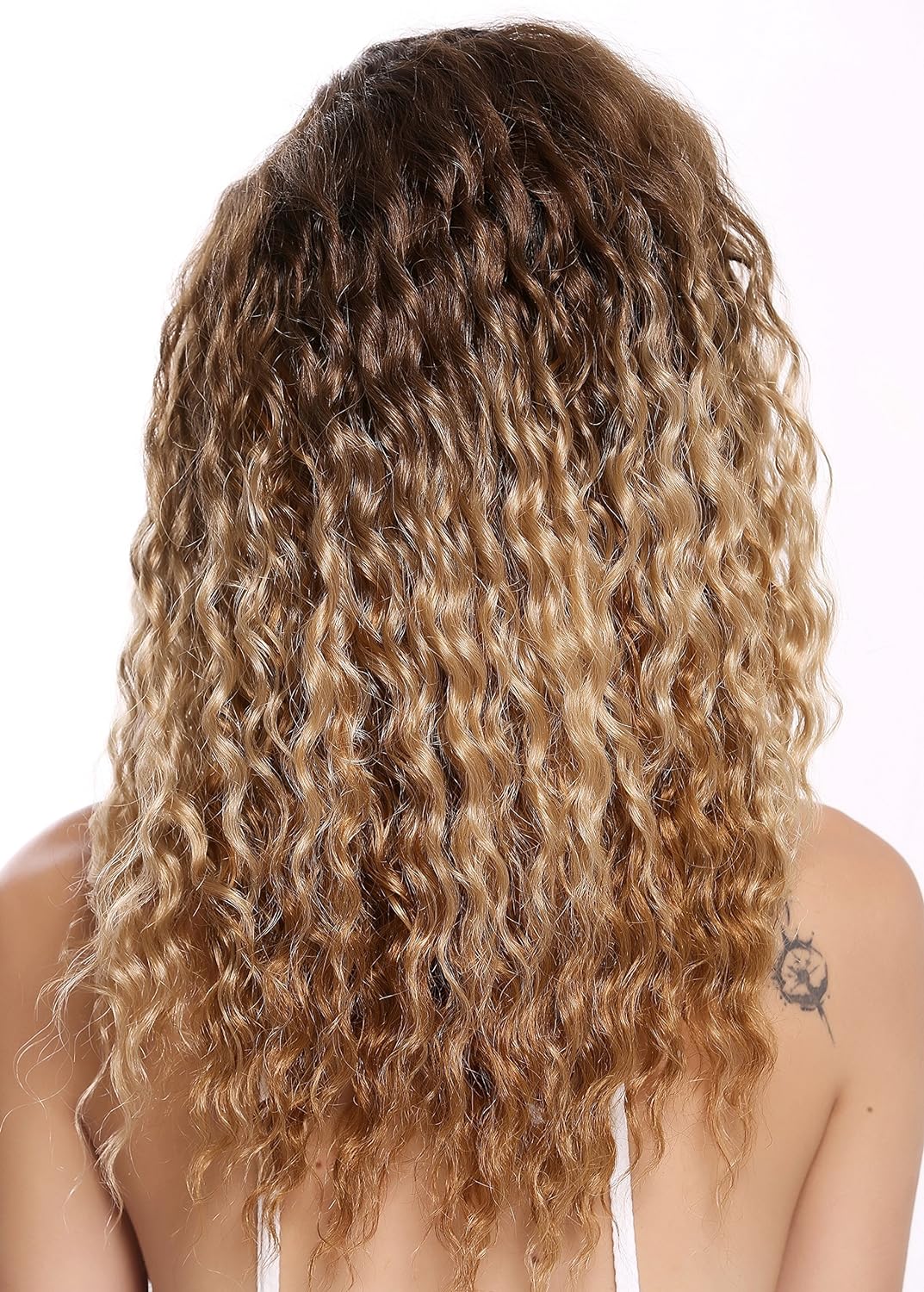 WIG ME UP - 803AD-Y-SC1911 Damenperücke Perücke Seitenscheitel Afro Krepplocken gelockt Ombre Braun