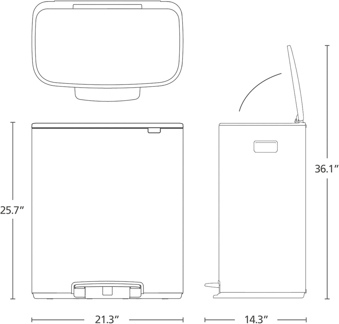 Brabantia Bo Treteimer, 60L 1 Inneneimer (60L) Platinum, 1 Inneneimer (60L) Platinum