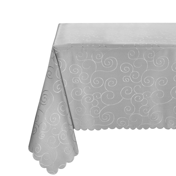 BEAUTEX Tischdecke Damast Ornamente - Bügelfreies Tischtuch - Fleckabweisende, Pflegeleichte Tischwä