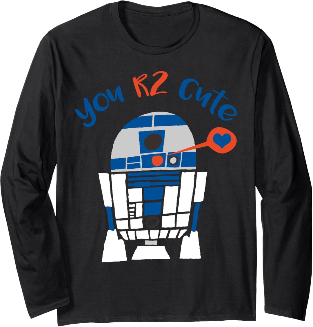 Star Wars R2-D2 You Are Too Cute Valentines Text Langarmshirt
