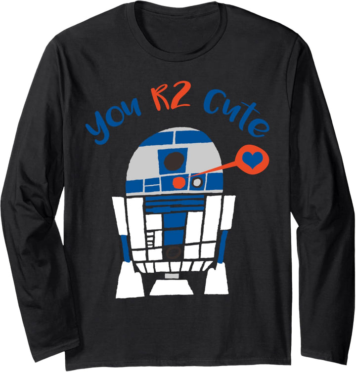 Star Wars R2-D2 You Are Too Cute Valentines Text Langarmshirt