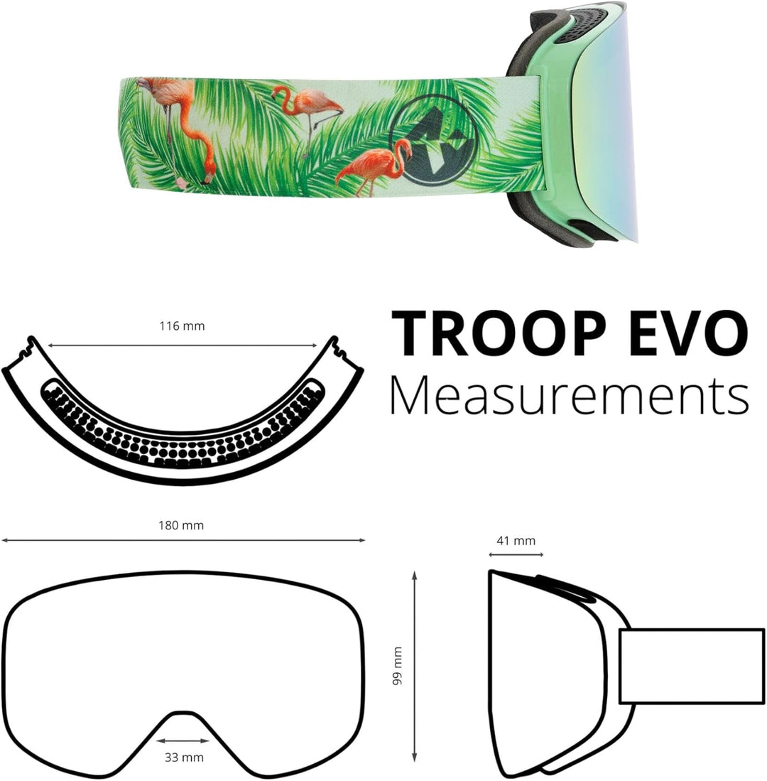 NAKED Optics The TROOP EVO Skibrille Männer, Ski Brille Frauen, Snowboardbrille, Skibrille mit Wechs