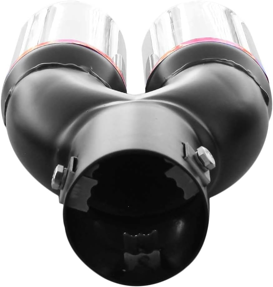 Doppel Auspuffblende Endrohr Auspuff Universell Schalldampf Doppelendrohr Sport Sportauspuff Blende
