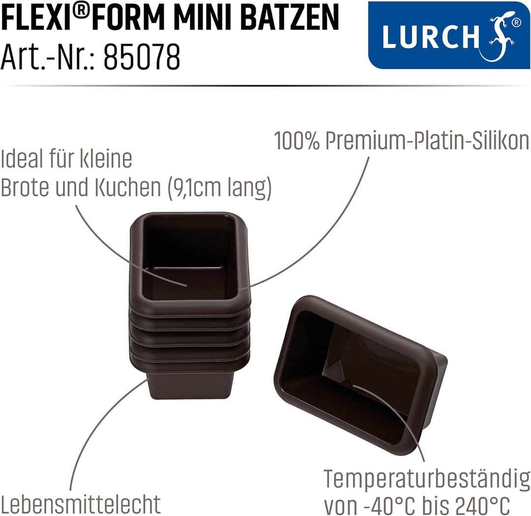 Lurch 585078 FlexiForm Mini Batzen 12er Set/kleine Brotbackformen aus 100% BPA-freiem Platin Silikon