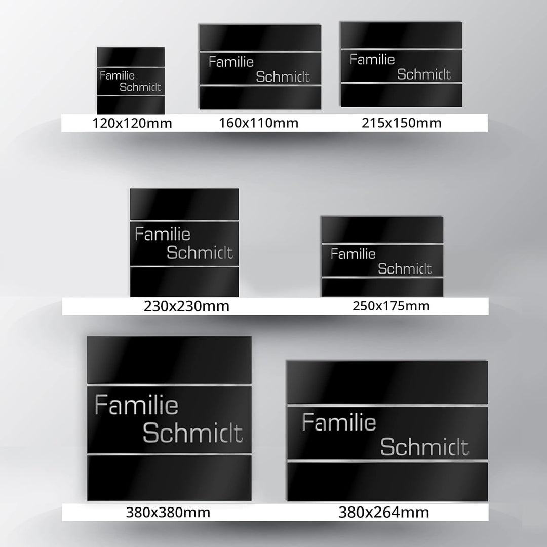 Graviers Design Türschild aus V2A Edelstahl 215x150mm - Schwarz - Wetterfest Rostfrei Individuell an