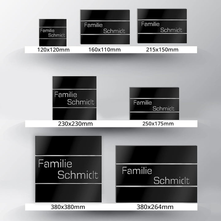 Graviers Design Türschild aus V2A Edelstahl 215x150mm - Schwarz - Wetterfest Rostfrei Individuell an