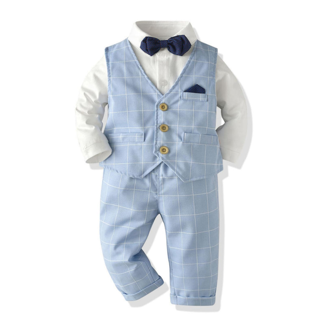 Volunboy Baby Anzug Jungen Anzugweste Hemd mit Fliege für Festlich Hochzeit Bekleidung Set 4tlg 18-2