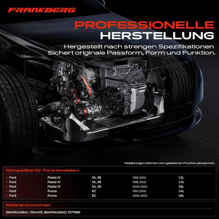Frankberg Spannrolle Riemenspanner Kompatibel mit Fiesta IV JA JB Puma EC 1.25i 1.4/1.4i 1.6 16V Ben