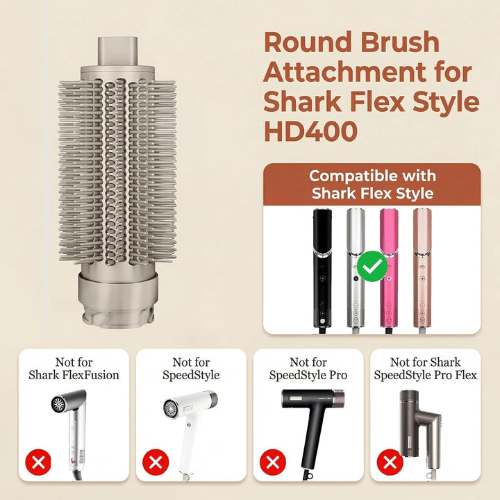 Volumenbürste Aufsatz kompatibel mit Shark FlexStyle HD400 Serie, Verbesserte Rundbürste Stylingbürs