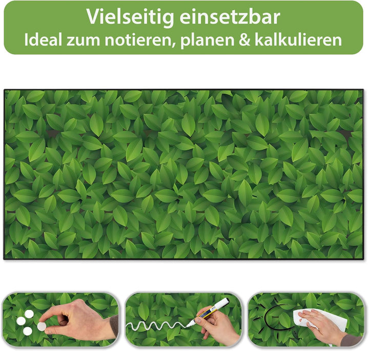 banjado Magnettafel schwarz 78 x 37cm / Magnetwand Metall/Magnetpinnwand als Memoboard/Pinnwand Magn