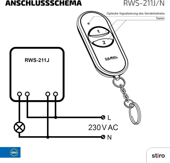 Zamel RWS-211 J/N RWS Funkschalter Set, 1 Stück