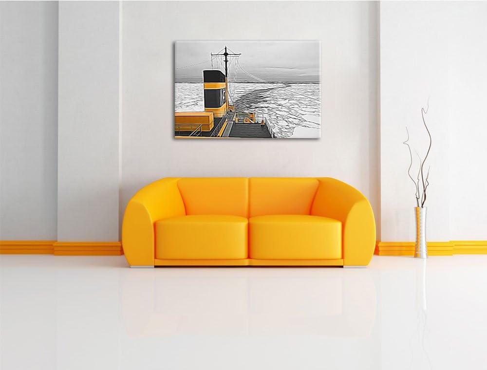 riesiges Schiff in Eisdecke schwarz/weiss Deluxe Format: 100x70 cm auf Leinwand, XXL riesige Bilder