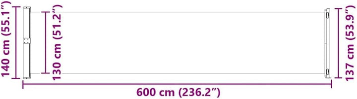 vidaXL Seitenmarkise Ausziehbar UV- und Wasserbeständig Sonnenschutz Sichtschutz Windschutz Seitenro