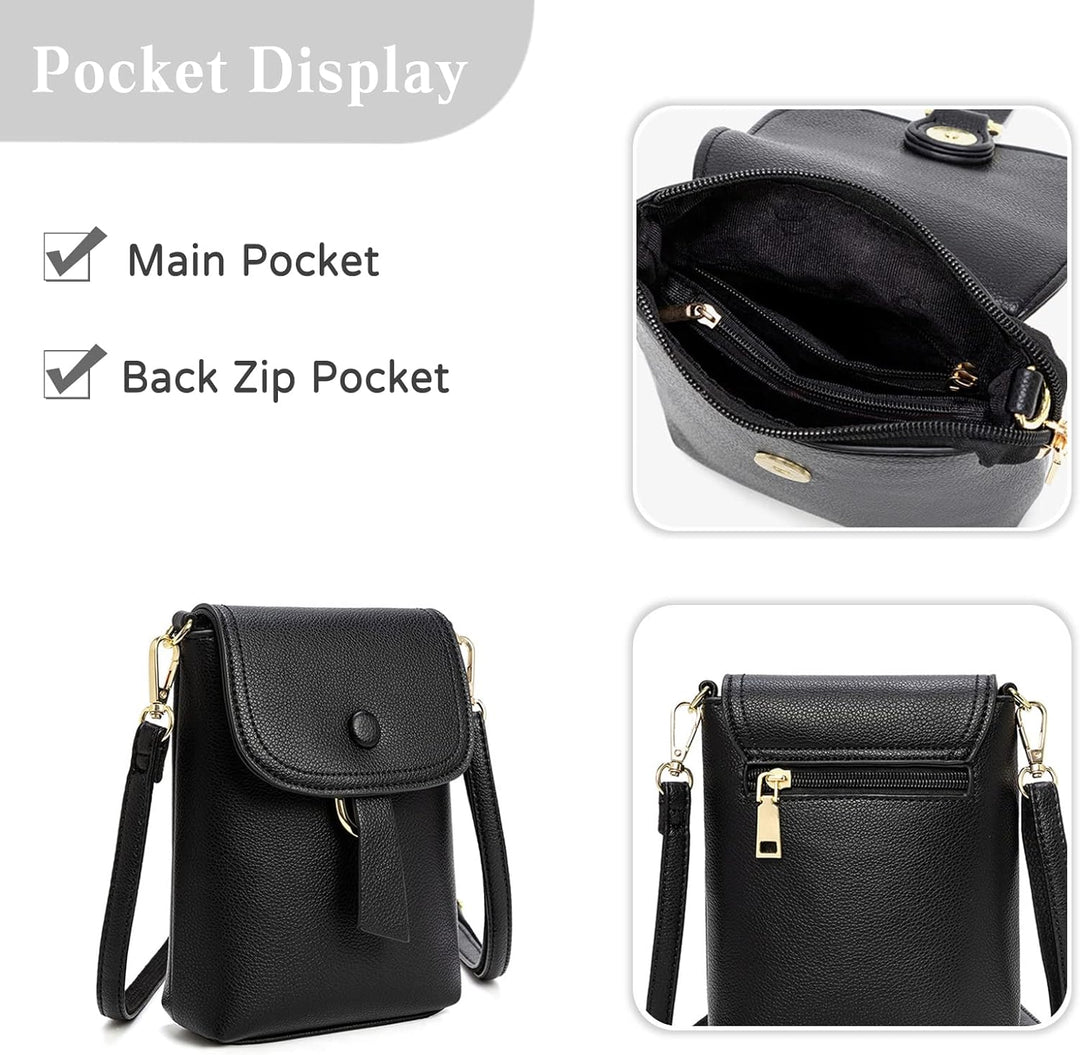 PORRASSO Mode Handy Umhängetasche Damen Handytasche Mädchen Min Schultertasche PU Geldbörse Crossbod