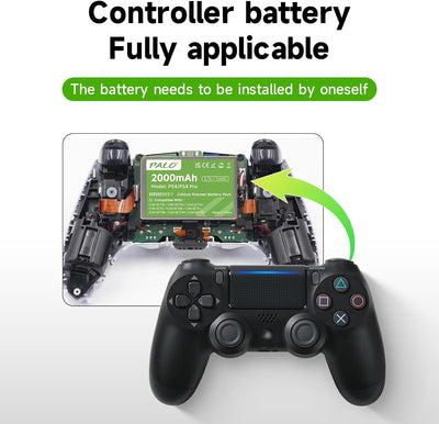 PS4 Akku 2000mAh Ersatz für Sony PS4/PS4 Pro/PS4 Slim PS4 Dualshock 4 Controller CUH-ZCT1E CUH-ZCT1H