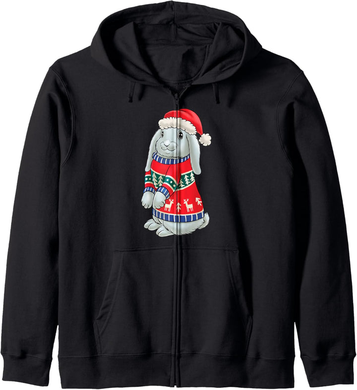 Kaninchen Mit Mütze Hoppy Christmas Weihnachten Hasen Kapuzenjacke
