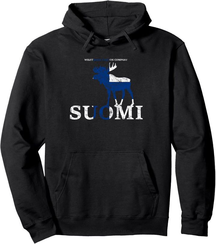 Finnland Elch Suomi Flagge Landesfarben used look Pullover Hoodie