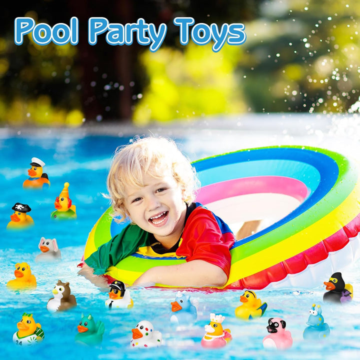 25 Stück Gummi Badeenten Bunt Gummiente Schwimmer und Bade Enten Rubber Duck Kinder Badewannenspielz