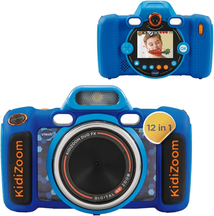 VTech KidiZoom Duo FX in Blau – Robuste Digitalkamera mit kreativen Apps und Spielfunktionen – Für K