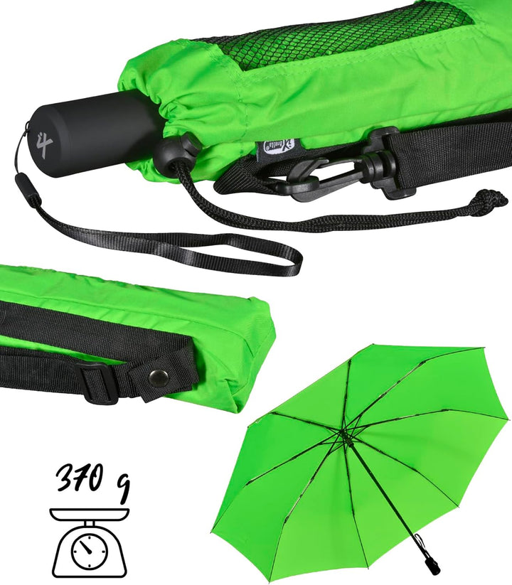 iX-brella Trekking XL Taschenschirm 115 cm gross mit Umhängetasche neon green, neon green