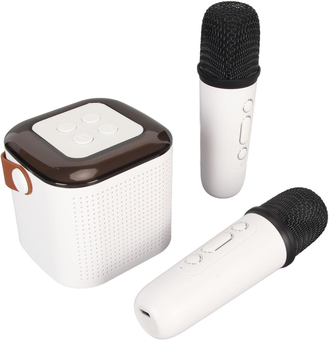 Tragbarer Bluetooth Lautsprecher mit 2 Kabellosen Mikrofonen, RGB Karaoke Maschinen Set, Unterstützt